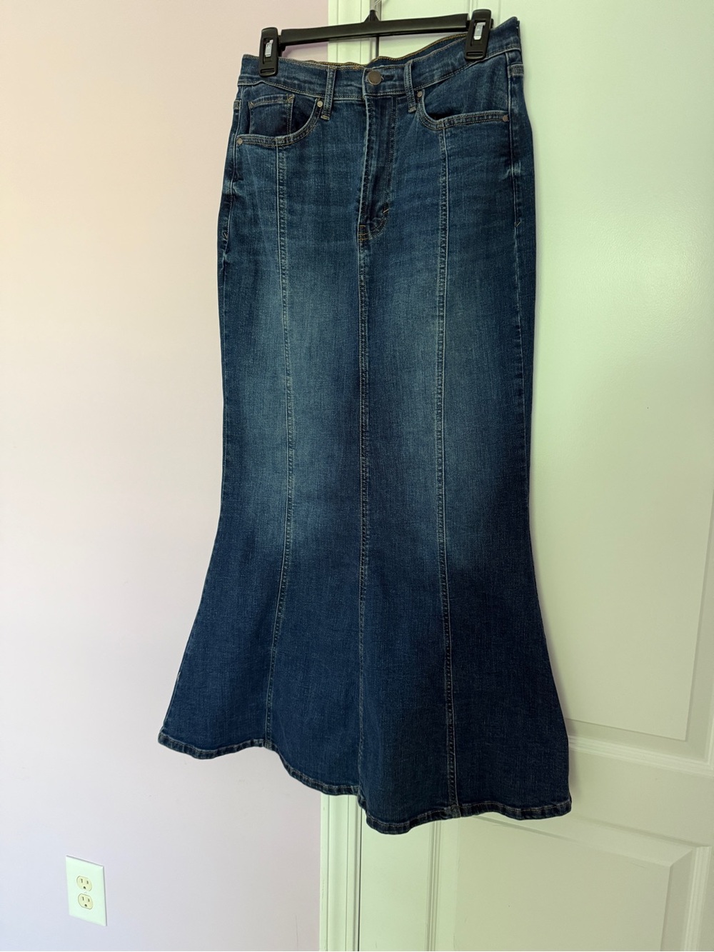 a.n.a Dark Blue Denim Flare Skirt Jeans